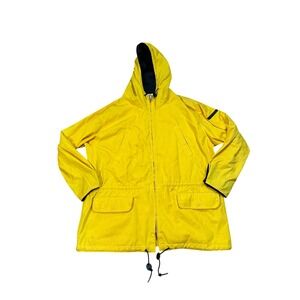 Ralph Lauren RL 2000 Yellow Hooded Cotton Jacket Mens Small Vintage Full Zip